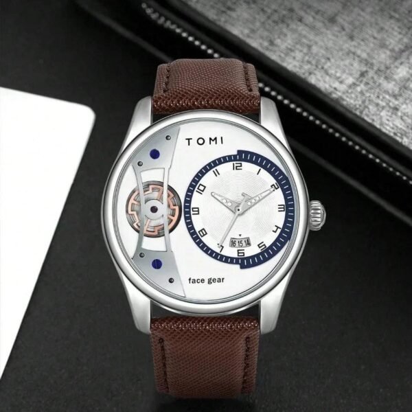 TOMI T-105 Face Gear Dual Strap Luxury Watch - Tomi Watches