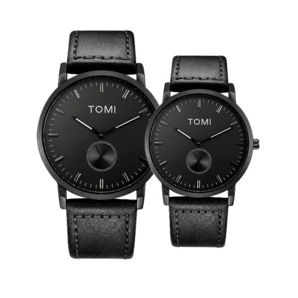 TOMI T-072 Couple Watch Chronograph Quartz Leather Straps - Tomi Watches