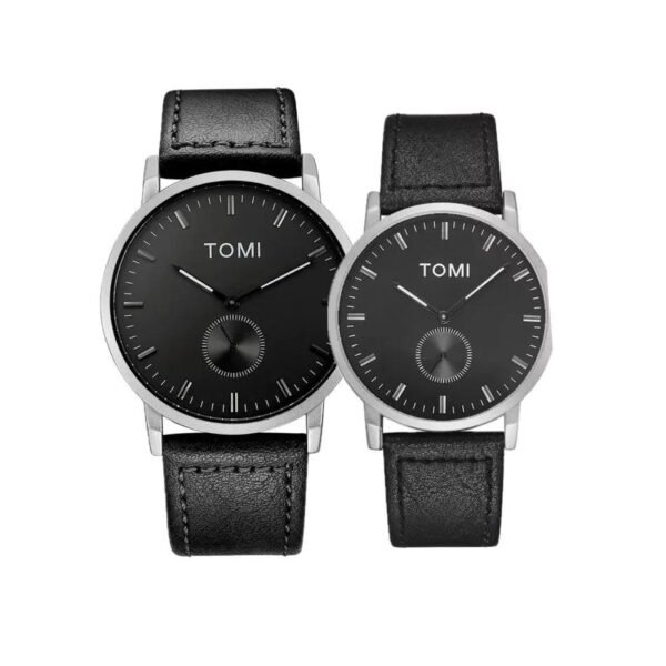 TOMI T-072 Couple Watch Chronograph Quartz Leather Straps - Tomi Watches