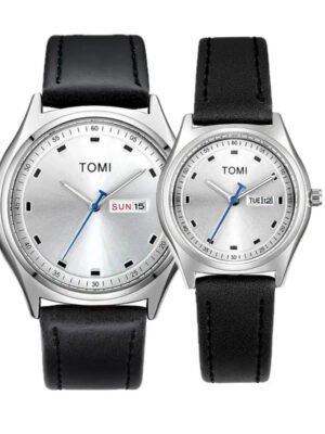 TOMI T-030 Couple Wrist Watch – Stylish Casual Leather Timepiece for Men & Women