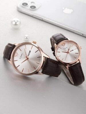 TOMI T-045 Couple Watches – Stylish Matching Set for Him & Her | The Tomi Watches