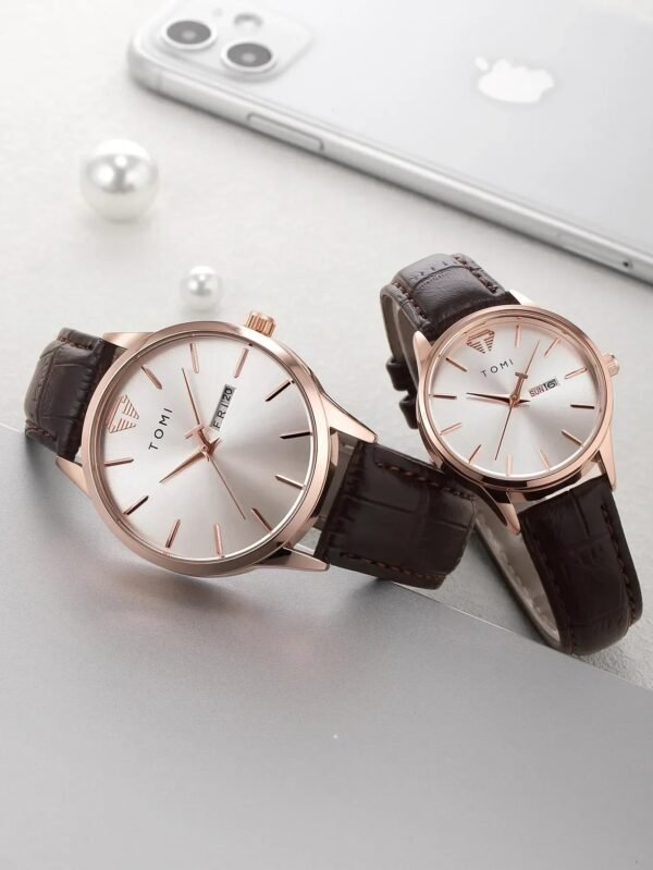 TOMI T-045 Couple Watches – Stylish Matching Set for Him & Her | The Tomi Watches