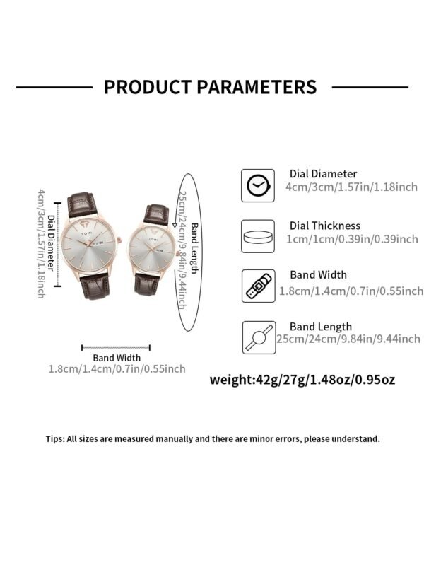 TOMI T-045 Couple Watches – Stylish Matching Set for Him & Her | The Tomi Watches - Image 12