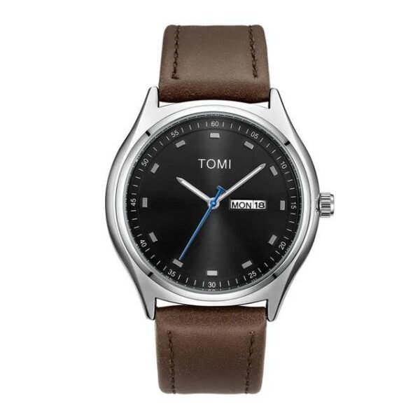 TOMI T-030 Men's Watch Date Day Quartz Leather Straps - Tomi Watches
