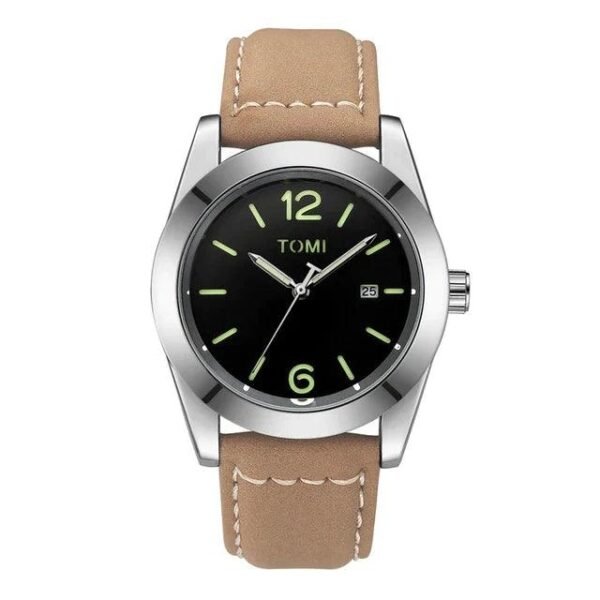 Beige Silver TOMI T-095 Men's Luxury Business Wrist Watch Quartz - Tomi Watches