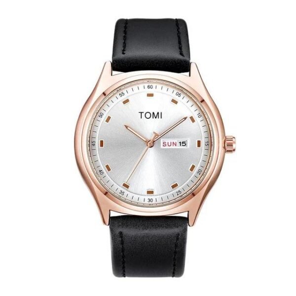 TOMI T-030 Men's Watch Date Day Quartz Leather Straps - Tomi Watches
