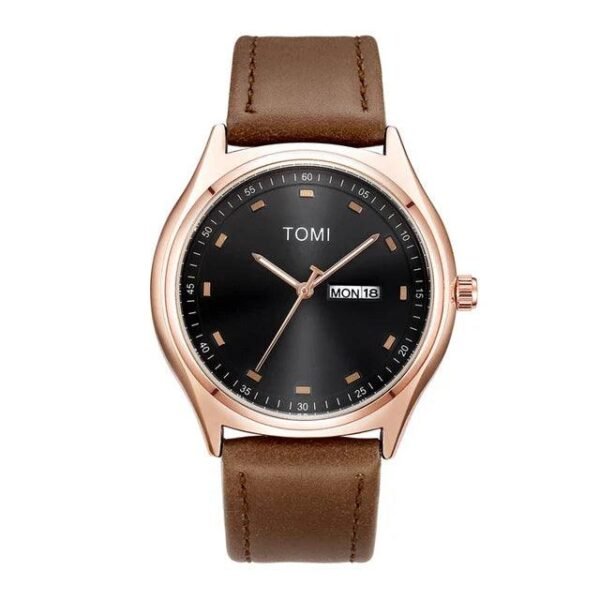 TOMI T-030 Men's Watch Date Day Quartz Leather Straps - Tomi Watches