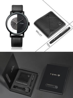 TOMI T-080 3PCS Gift Box Set with Watch, Wallet & Pen | The Tomi Watches