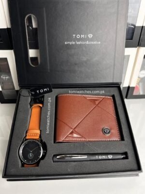 TOMI T-037 3PCS  Gift Box Set with Watch, Wallet & Pen | The Tomi Watches