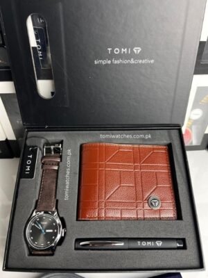 TOMI T-030 3PCS Gift Box Set with Watch, Wallet & Pen | The Tomi Watches