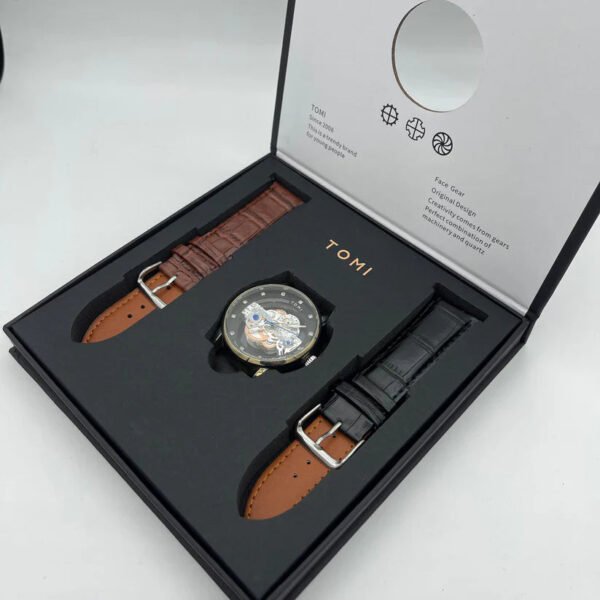 TOMI Skelton Face Gear Dual Strap Luxury T-102 | The Tomi Watches - Image 17