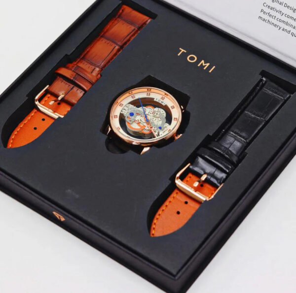 TOMI Skelton Face Gear Dual Strap Luxury T-102 | The Tomi Watches - Image 18