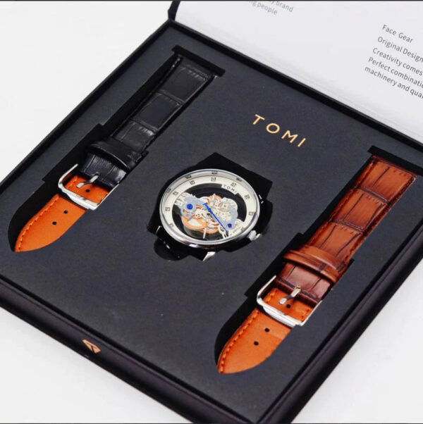 TOMI Skelton Face Gear Dual Strap Luxury T-102 | The Tomi Watches - Image 19