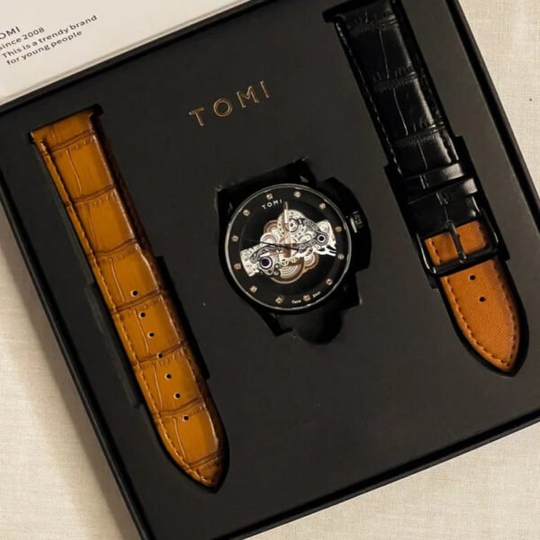 TOMI Skelton Face Gear Dual Strap Luxury T-102 | The Tomi Watches - Image 20