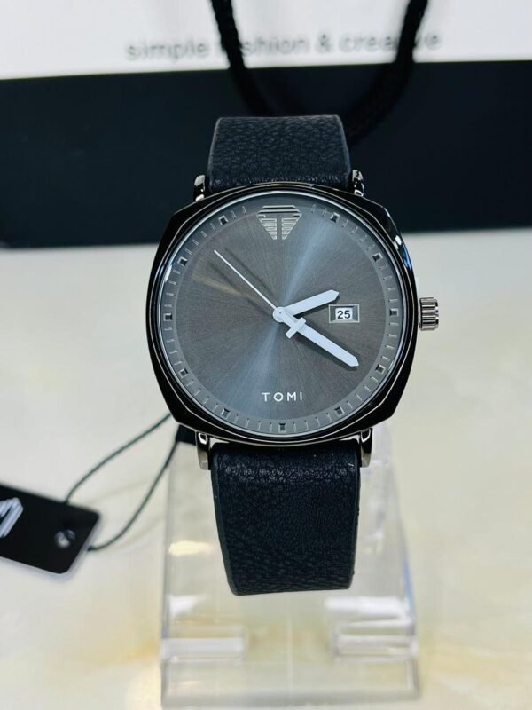 TOMI T-044 Men's Watch Quartz Date Leather Strap - Tomi Watches