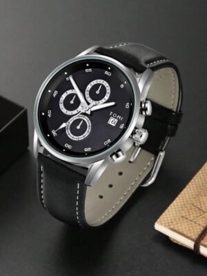 TOMI T-601 Luxury Business Chronograph Watch Tie Pin Cufflinks - Tomi Watches