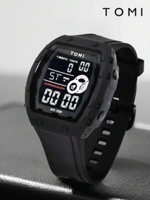 TOMI T-209 Digital Sports Watch – Waterproof, Shock-Resistant, LED Display