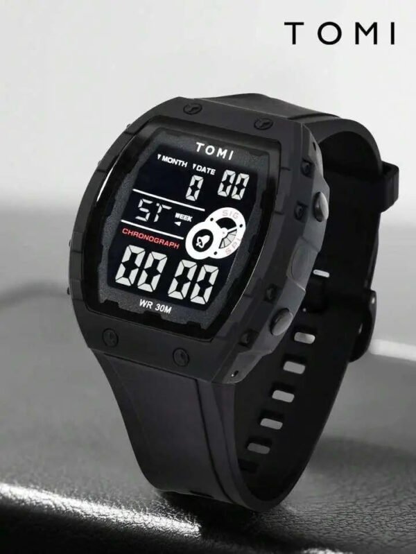 TOMI T-209 Digital Sports Watch – Waterproof, Shock-Resistant, LED Display