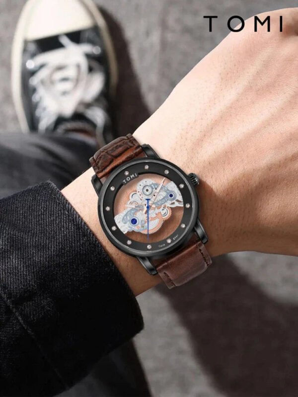 TOMI Skelton Face Gear Dual Strap Luxury T-102 | The Tomi Watches - Image 24