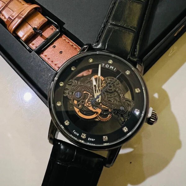 TOMI Skelton Face Gear Dual Strap Luxury T-102 | The Tomi Watches - Image 25