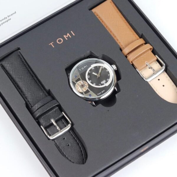 TOMI T-105 Face Gear Dual Strap Luxury Watch - Tomi Watches