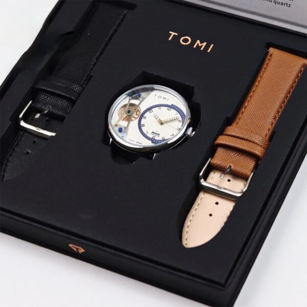 TOMI T-105 Face Gear Dual Strap Luxury Watch - Tomi Watches