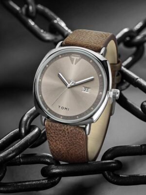 TOMI T-044 Men's Watch Quartz Date Leather Strap - Tomi Watches